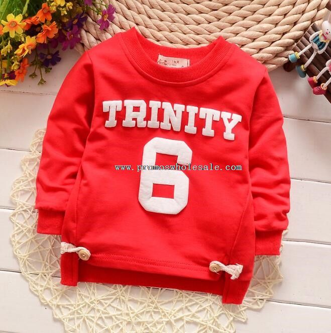 comfortable o-neck kids cotton hoodie baby longsleeve t shirts