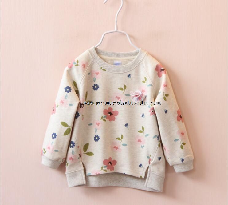 flower pattern round collar sport t shirts