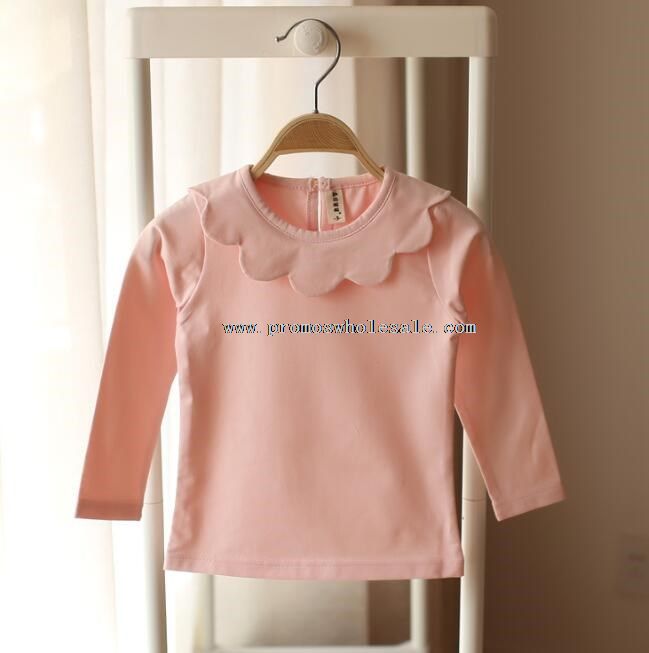 girls long sleeve lace collar t-shirts