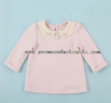 long sleeve cotton beaded t-shirt