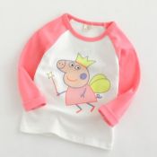 Cartoon printing long sleeve baby girls t-shirts images