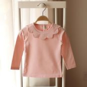 girls long sleeve lace collar t-shirts images
