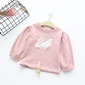 swan embroidery childrens T-shirt images