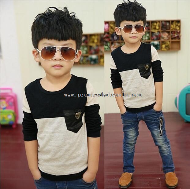 spring long sleeve kids boys cotton t-shirts