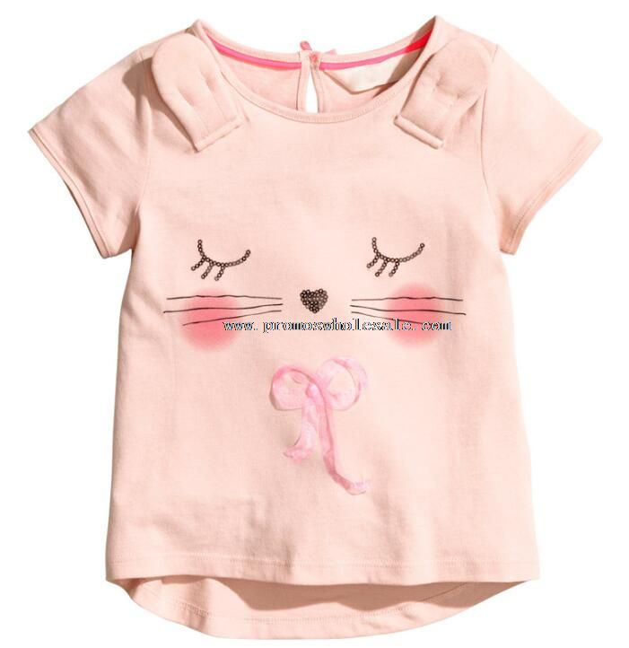 summer short sleeve kids girls cotton t-shirts