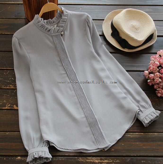 long sleeve ladies chiffon blouse