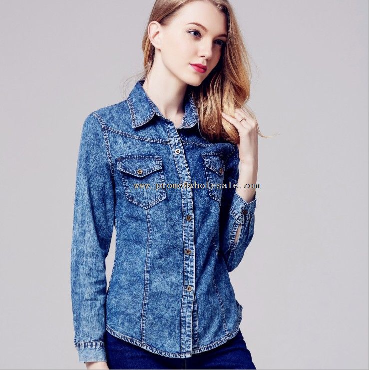 women long sleeve denim shirts