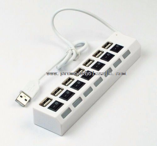 7 port Usb Hub 2.0 med på/AV deling bryteren