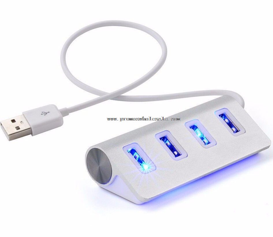 Aluminum USB 2.0 Hub with 4 Ports