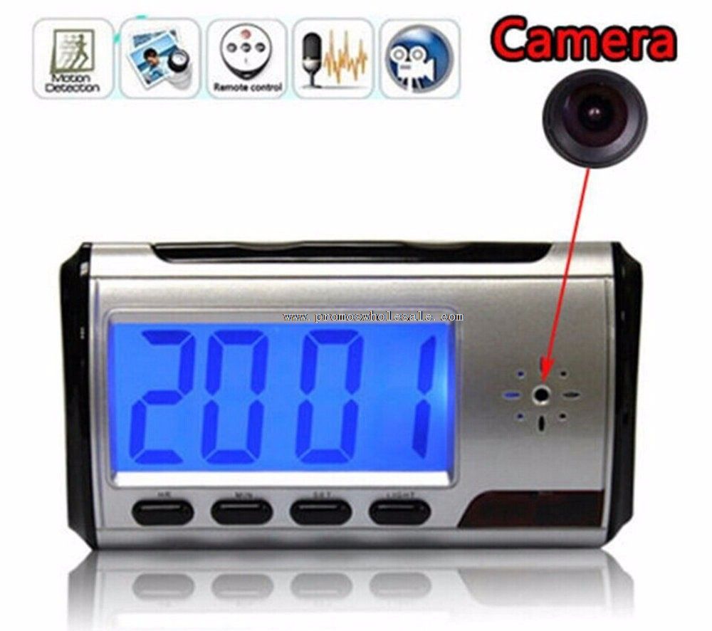 LED Light Desk Clock Hidden Camera