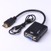 HD Video Converter Adapter 1080P HDMI Male to VGA Audio Cable images