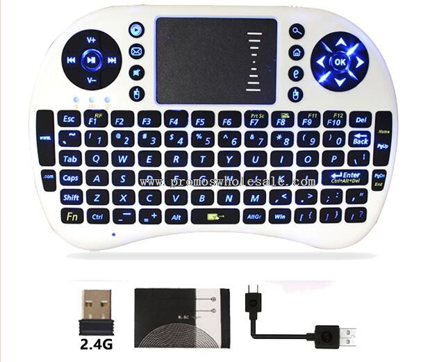 Mini rétro-éclairé clavier touchpad clavier souris sans fil