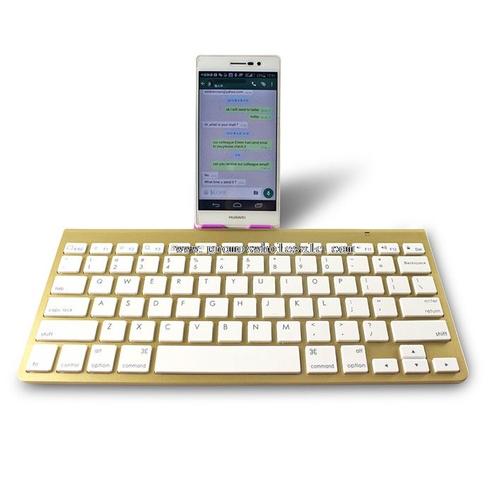 Тонкий золотой цвет мини беспроводная bluetooth клавиатура
