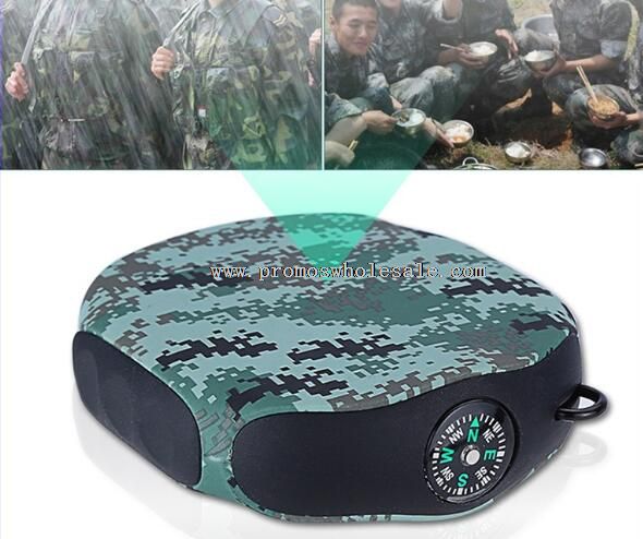 10000mAh Camouflage Power Bank Round Waterproof Output Army Style