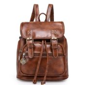Vintage leather brown men women designer backpack images