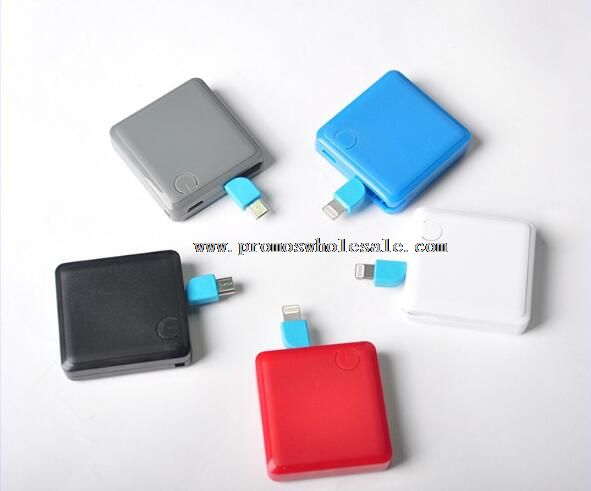 Universal Built-in Cable Keychain Power Bank 1200mAh