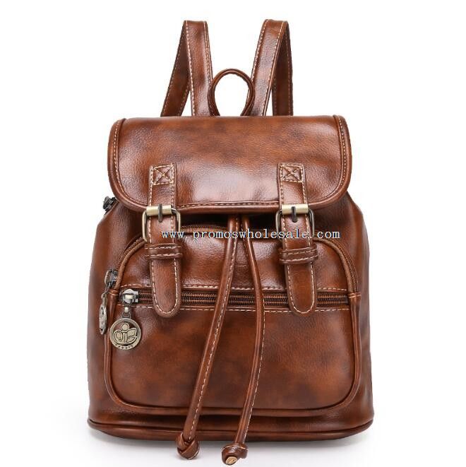 Vintage leather brown men women designer backpack