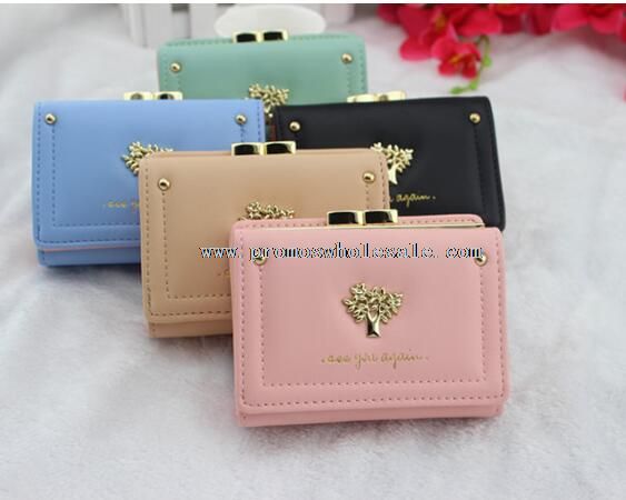 women short pattern leather wallet