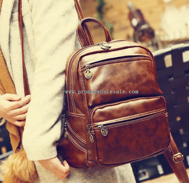 pu leather waterproof backpack