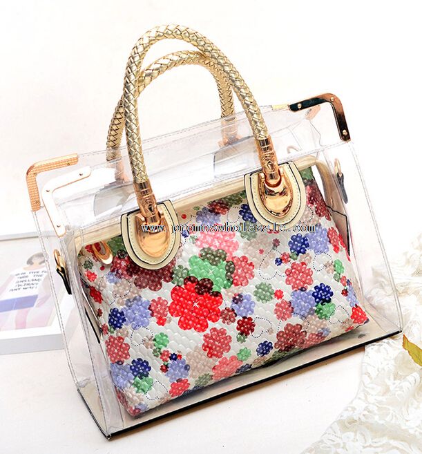 2pcs bags set flower plastic beach bags