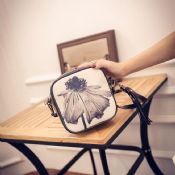 PU material childrens handbag with flower pattern images