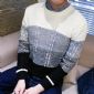 winter warm knitting patternd round neck pullover sweater for men small picture