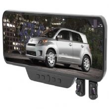 Two cameras Rearview mirrr car dvr images