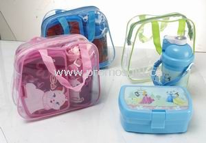 Lunch Box di plastica con bottiglia d