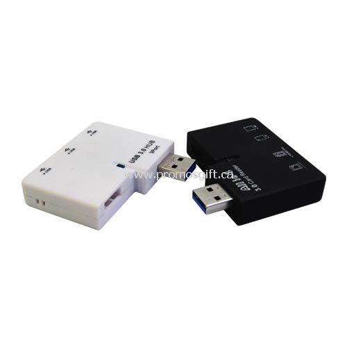 Pembaca kartu USB 3.0 combo dengan 3 Port HUB