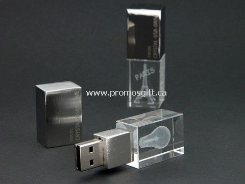 3D lazer logo kristal USB birden parlamak götürmek