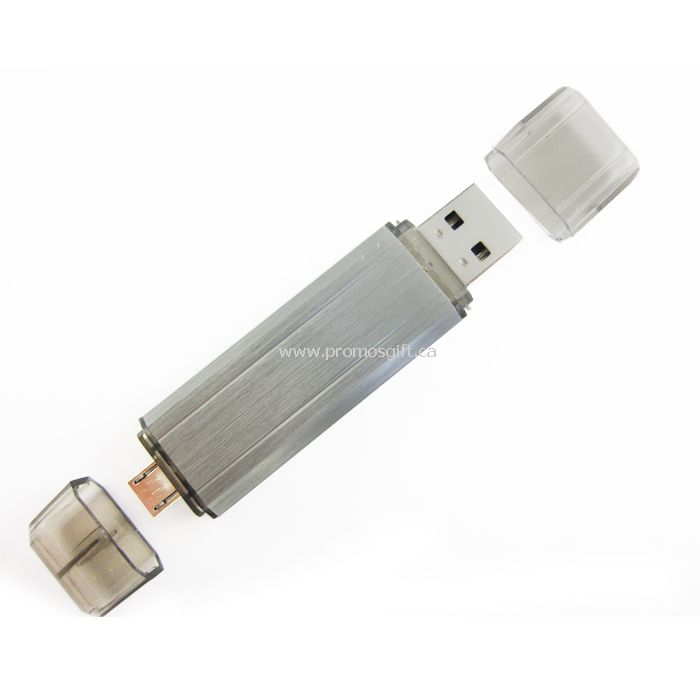 Sølvfarget OTG USB Flash