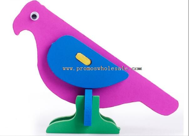 3D DIY puzzle hračka dřevěný pták