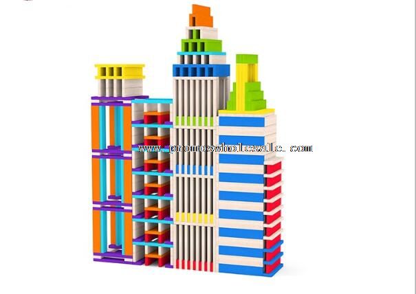 420pcs fából készült színes DIY épület blokkok játék
