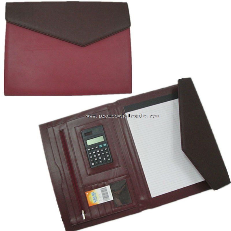 A4 pu folding folder with calculator