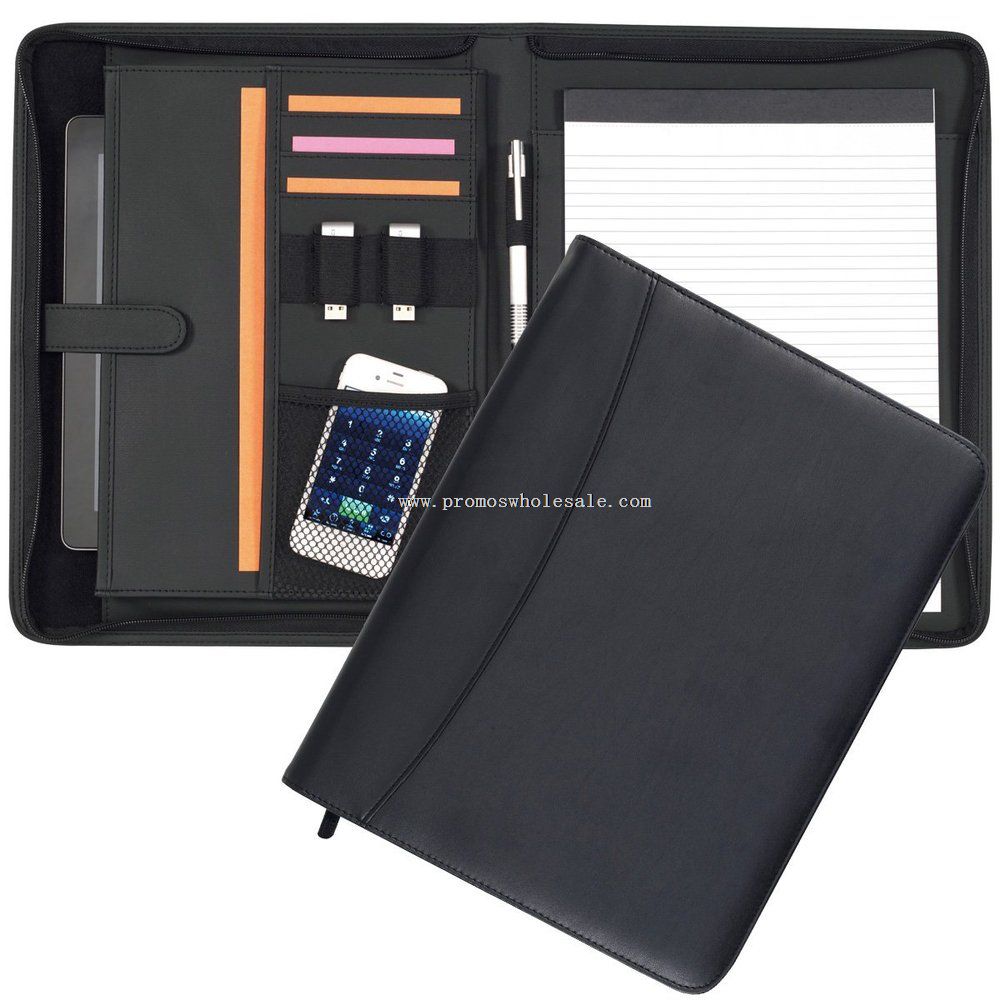 A4 Soft Touch PU Leather (Zipped) Conference Folder