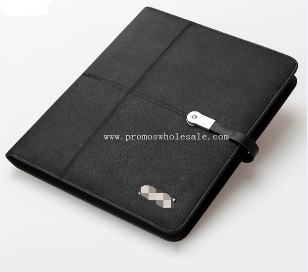 A5 Custom trendy portfolio with 8GB flash drive and power bank