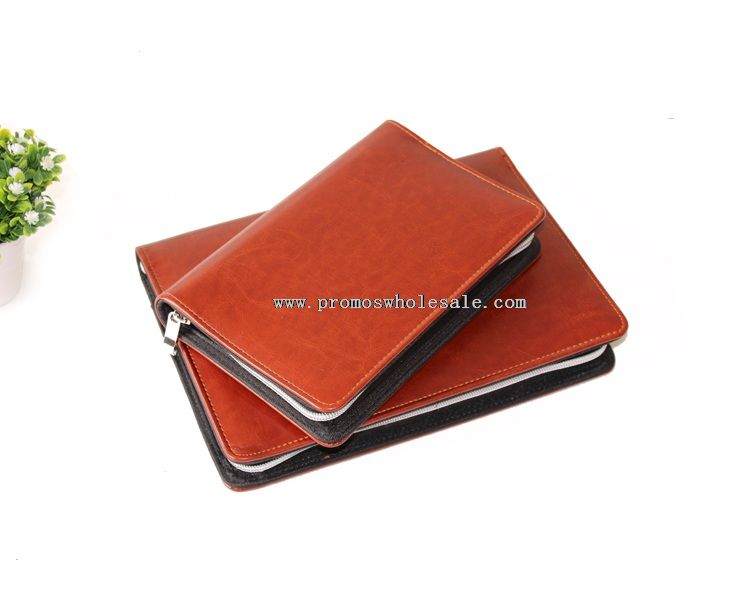 A5 multi-functional PU zip folder