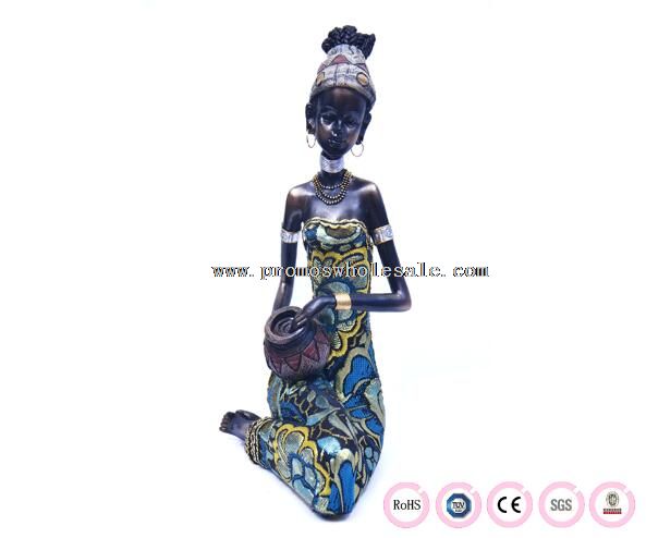 African woman polyresin statue