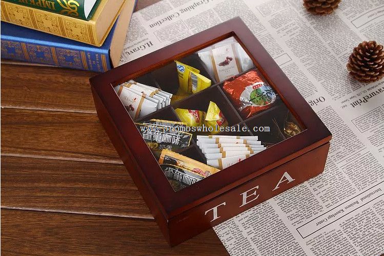 Brown wooden tea box