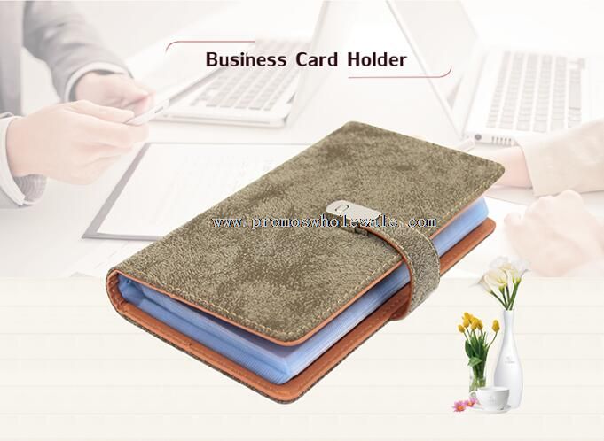 Business card holder with notepad