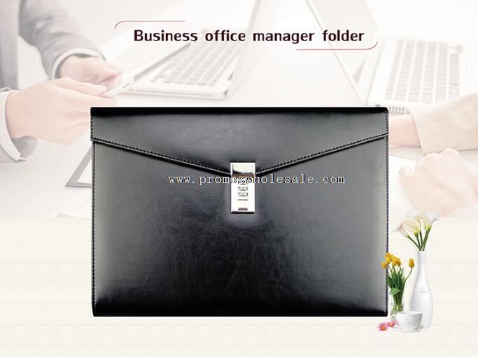Business office operations leather briefcase