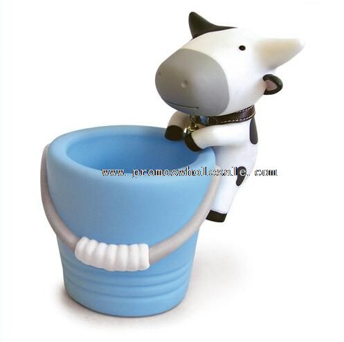 Cow shape rubber pvc material pen holders