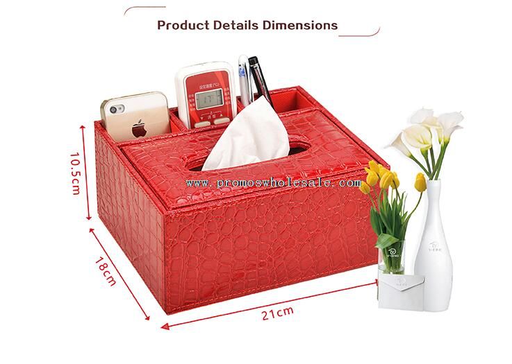 Crocodile pattern leather tissue paper box