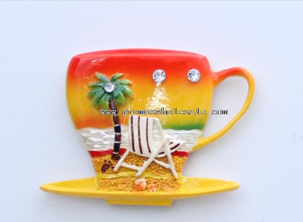 Cup shape tourist fridge magnet