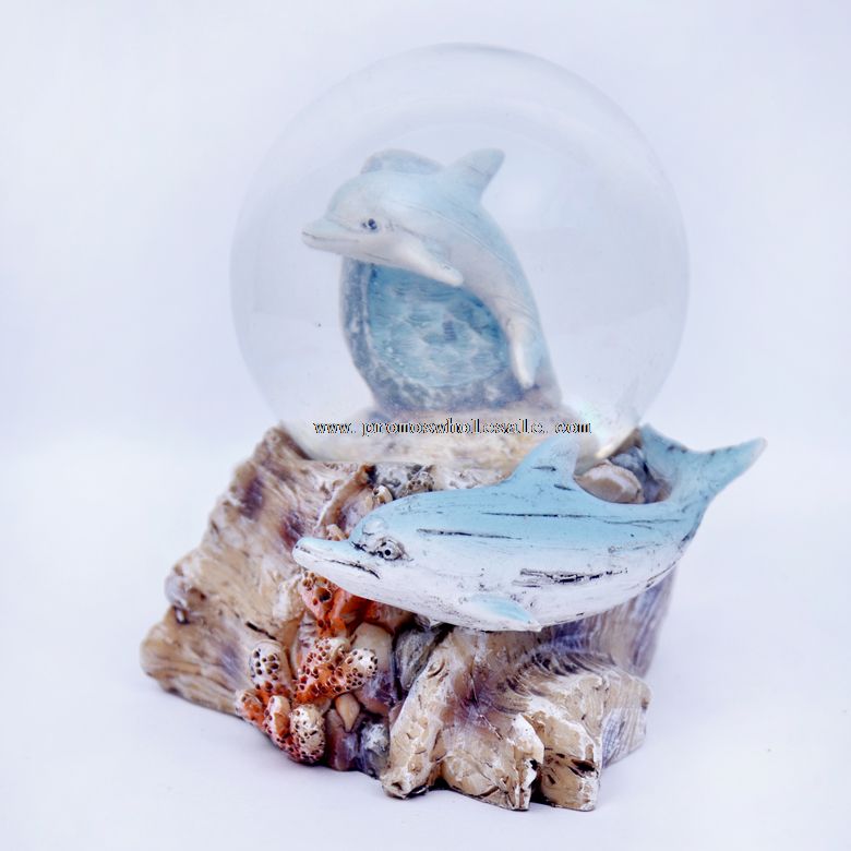 Dolphin inside resin water globe