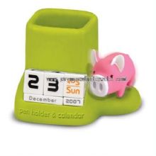 Pig shape calendar school/office use pen holders images