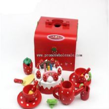 Красные деревянные чайный набор игрушек images