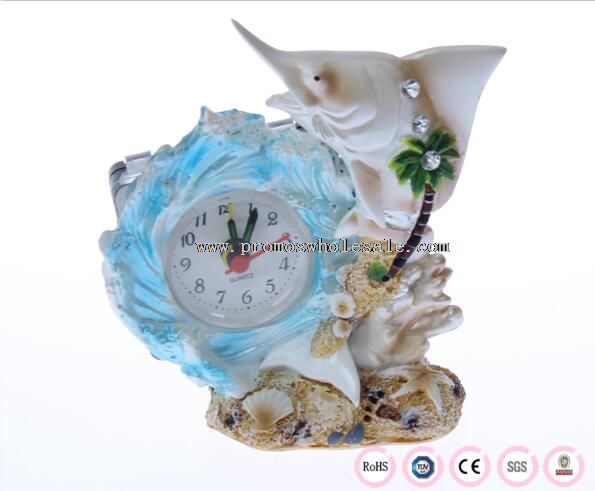 Rybí shap akvarijní dekorace hodiny