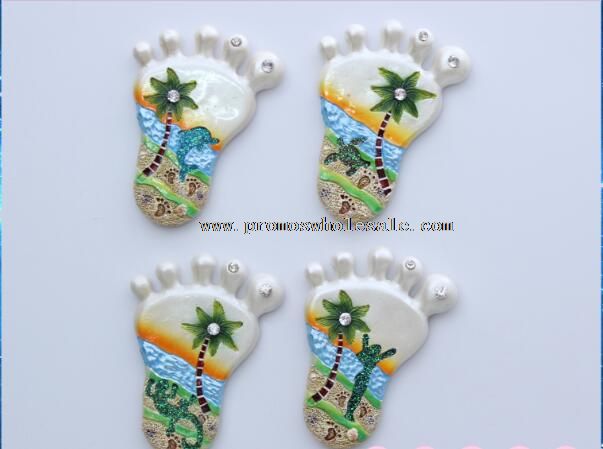 Foot shape blank acrylic cities fridge magnet