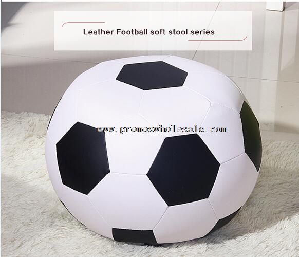 Football shape leather shoe stool